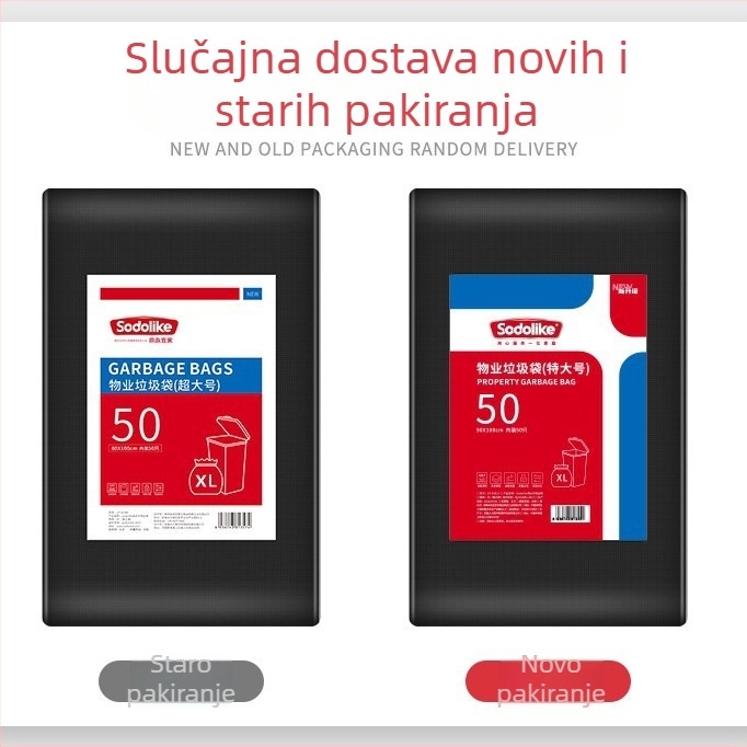 Sodolike Crne ekstra velike vreće za otpad za komercijalnu prehranu, vanjska higijena