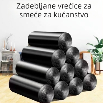 Crne vrećice za otpad za kućnu upotrebu, s plosnim otvorom, 45 × 50 cm, male vrećice na rolama