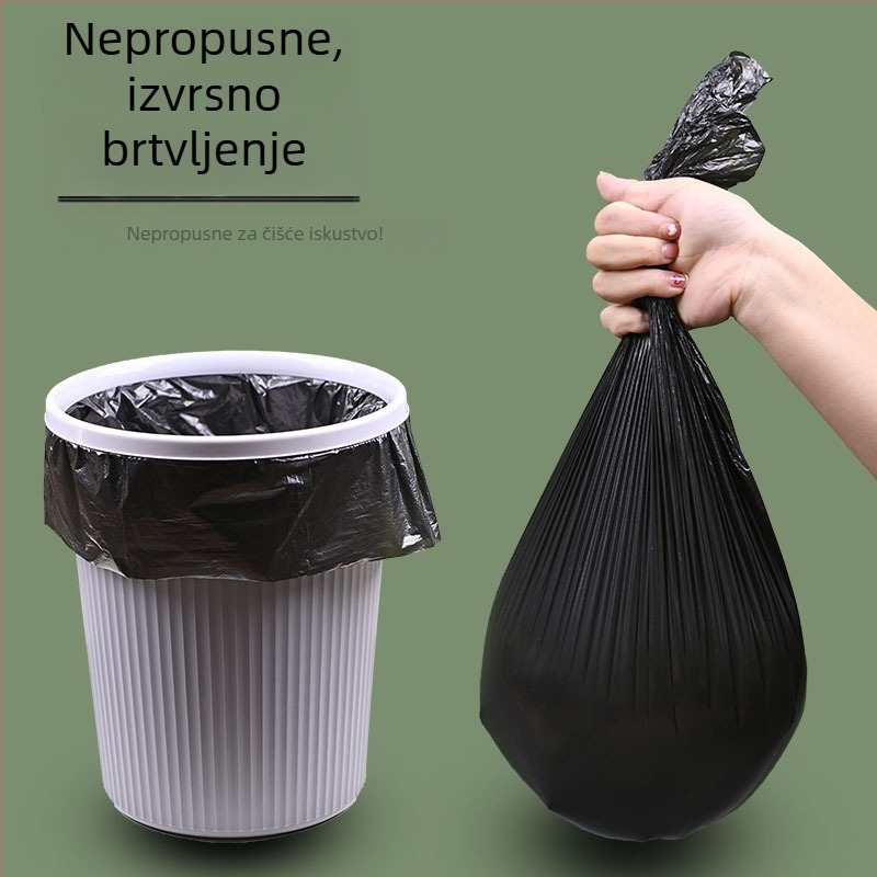 Crne vrećice za otpad za kućnu upotrebu, s plosnim otvorom, 45 × 50 cm, male vrećice na rolama
