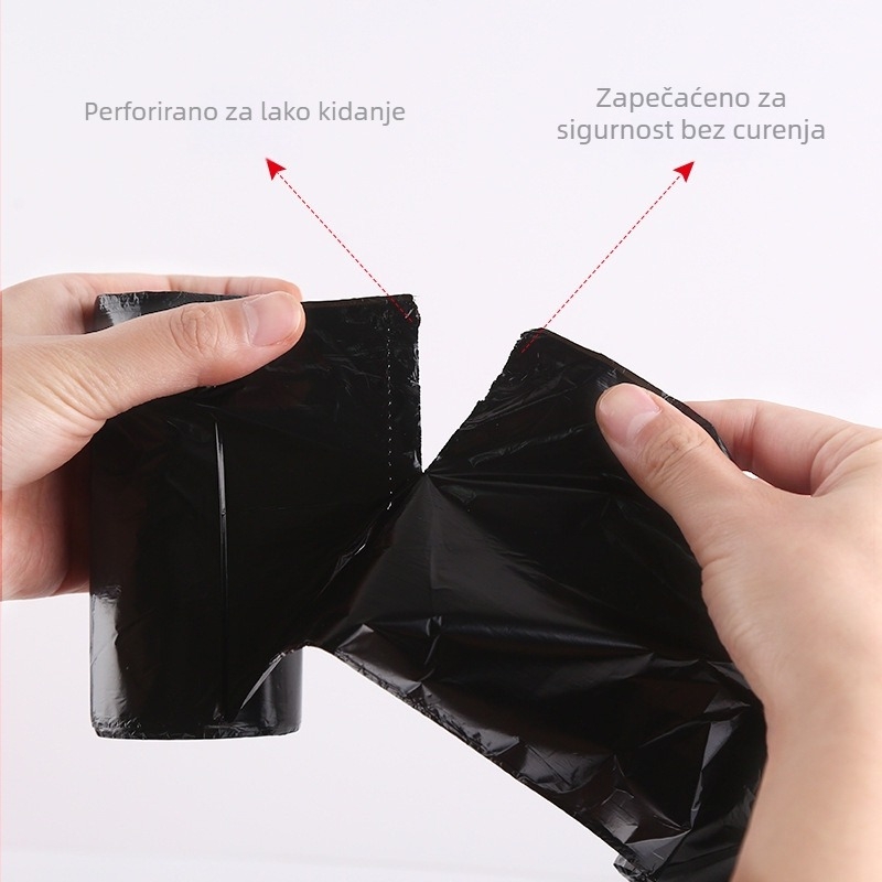 100 kom crnih debelih vrećica za otpad za kućnu upotrebu, velike, na roli