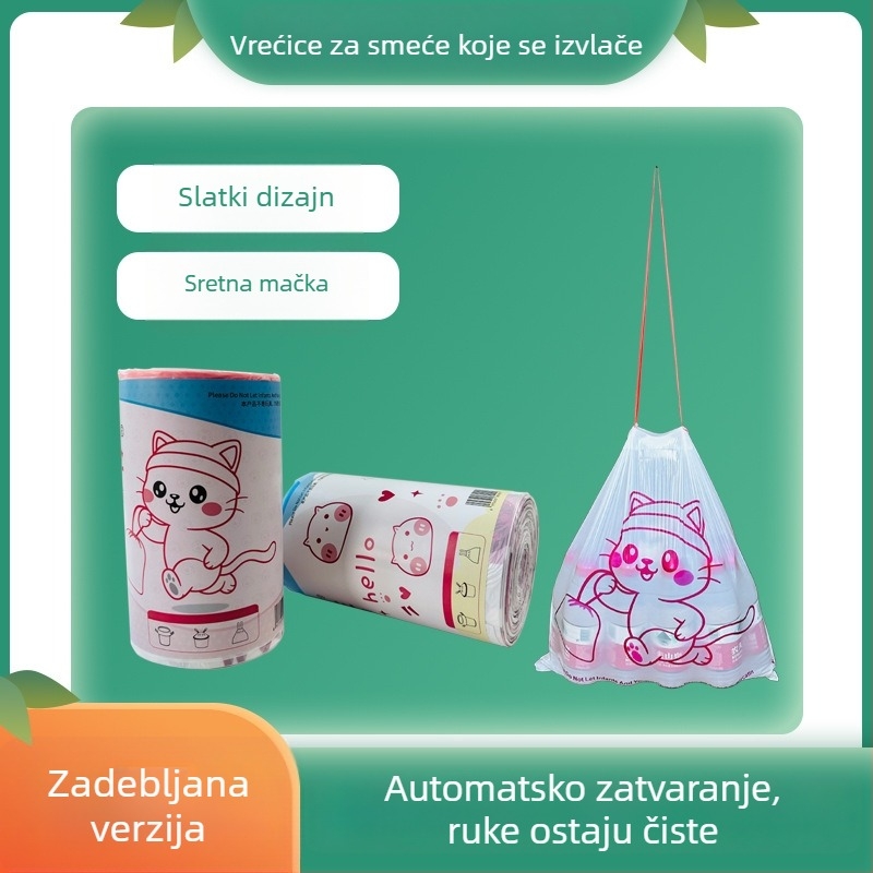 Prijenosne debelo otisnute vrećice za kuhinju sa šnurlom, velike kapacitete, paket od 50 komada