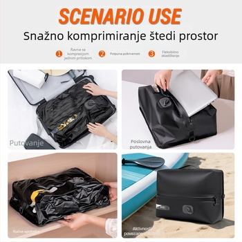Vakuumske vreće za odjeću s električnom pumpom, samozatvarajuće, kompresijske vreće za prtljagu