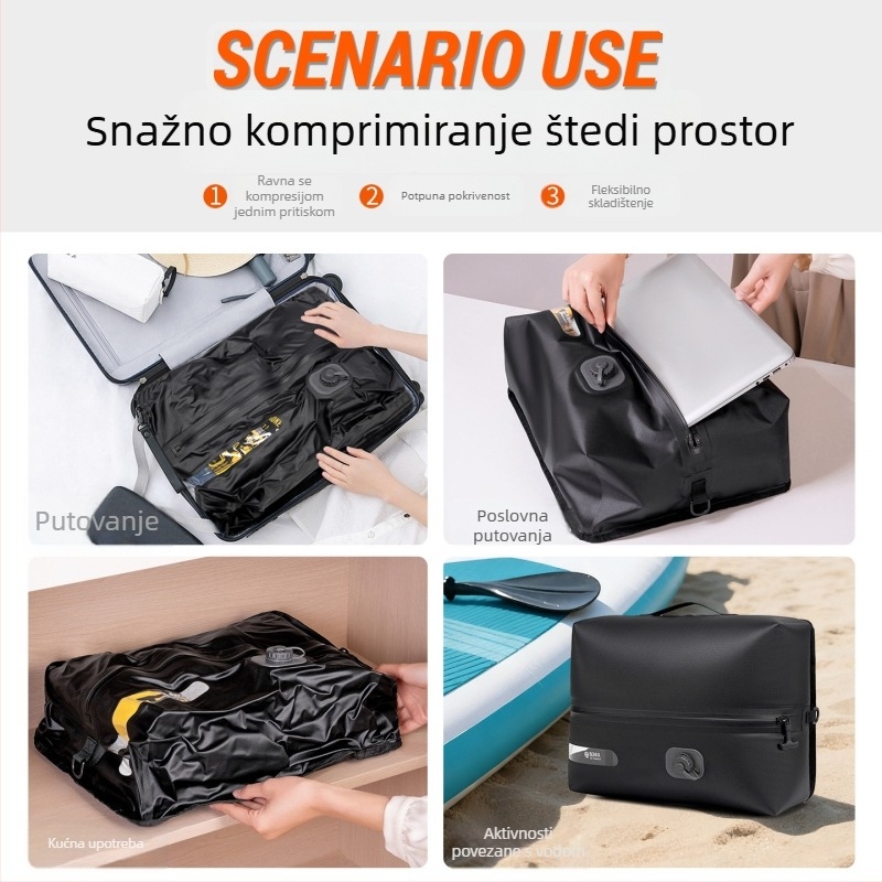 Vakuumske vreće za odjeću s električnom pumpom, samozatvarajuće, kompresijske vreće za prtljagu