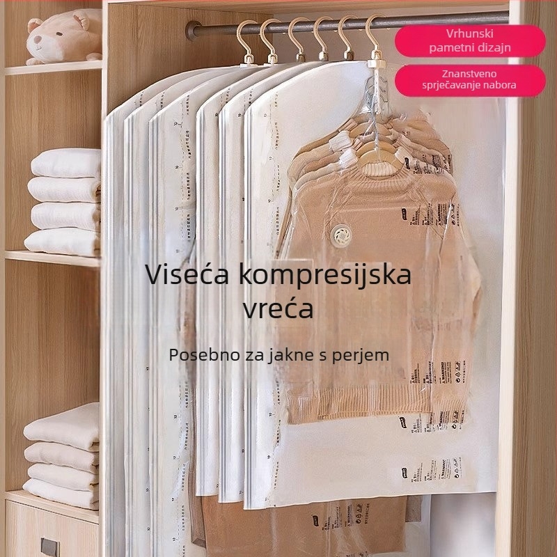 Vakuumska vreća za skladištenje zimskih kaputa i odjeće s vješalicom