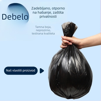 Jin Shengtang Crne jednokratne vreće za otpad od PE, perforirane, debeli, za hotele i kuhinje, 100 komada u kutiji