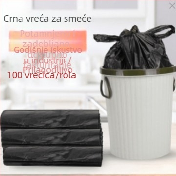 Vreće za smeće velike kapacitete, crne plastične vreće za kuhinjski otpad, kućna upotreba