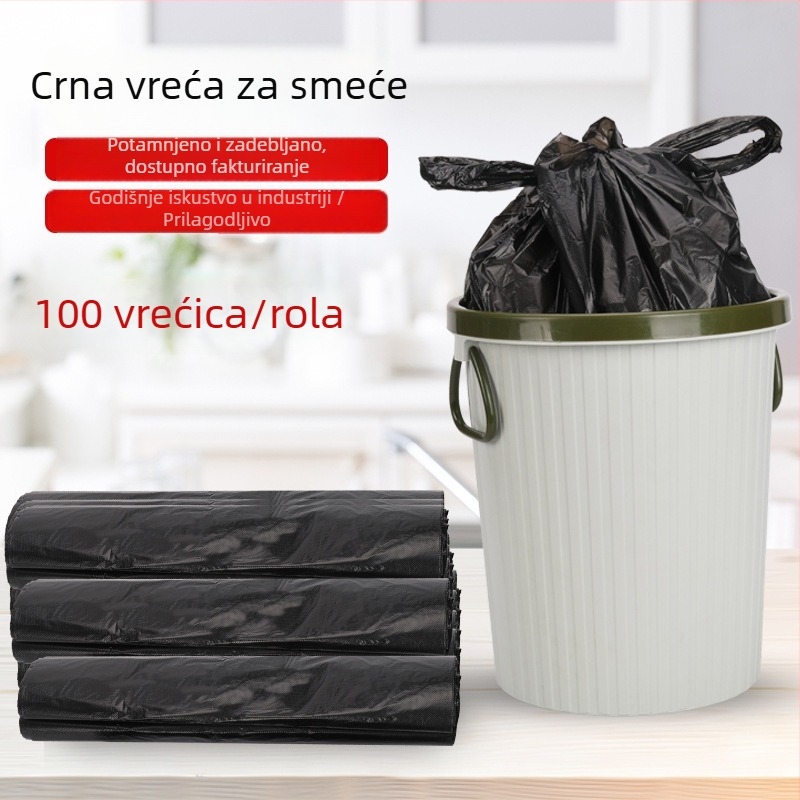 Vreće za smeće velike kapacitete, crne plastične vreće za kuhinjski otpad, kućna upotreba