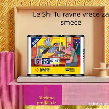 Crne vreće za smeće s ravnim otvorom, biorazgradive, za kućnu upotrebu i hotelske kupaonice, velike i srednje veličine
