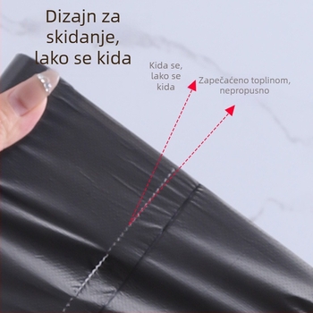 Crne kućne vrećice za smeće, otporne na kidanje, s ravnim otvorom, 40 komada, PE materijal