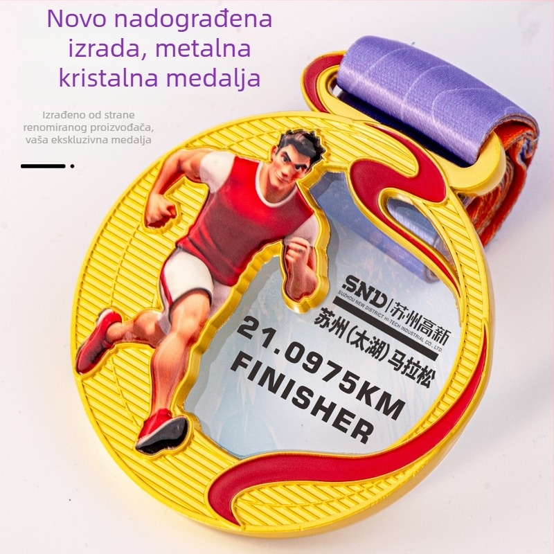 Prilagođene medalje za sportske događaje, maratonske utrke, zlatne, srebrne i brončane spomen medalje te metalne počastne ploče