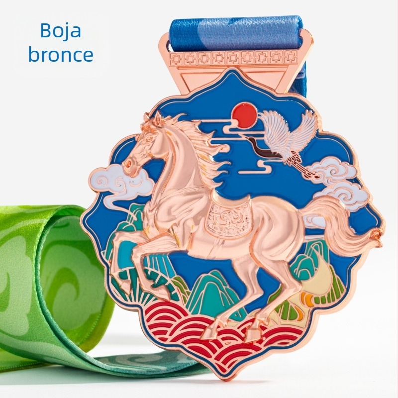 Medalja za zaposlenike – Godina Konja 2026, kineskog stila s konjskim motivom i motivom sretnih oblaka, športna nagrada za sjećanje, prilagodljivo