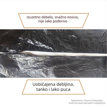 Izuzetno debela vrećica za otpad s ploskim otvorom, 50×60 cm, crna, za kućnu i poslovnu upotrebu, jednokratna plastična vrećica.