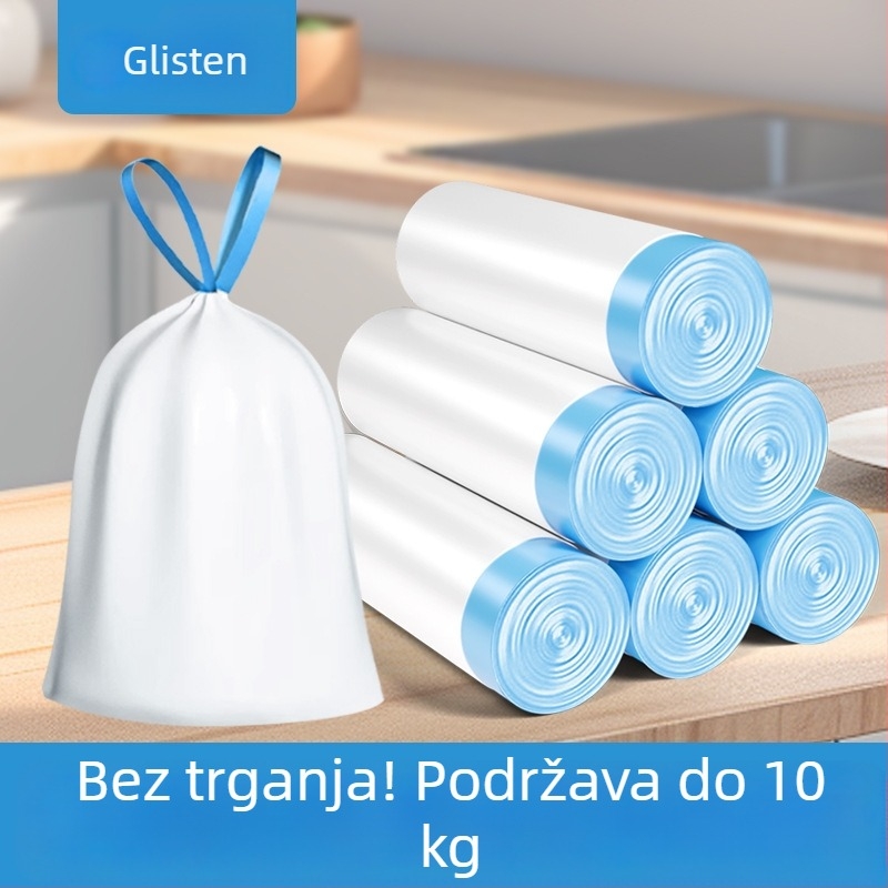 Debele vrećice za smeće sa šnuralom, za kućnu upotrebu u kuhinji, veliki kapacitet, pakiranje od 360 komada
