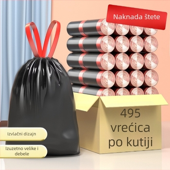 Torbe za smeće sa šnuralom, kućne upotrebe, debelih, velikih dimenzija, kuhinja, automatsko zatvaranje, 45×50 cm