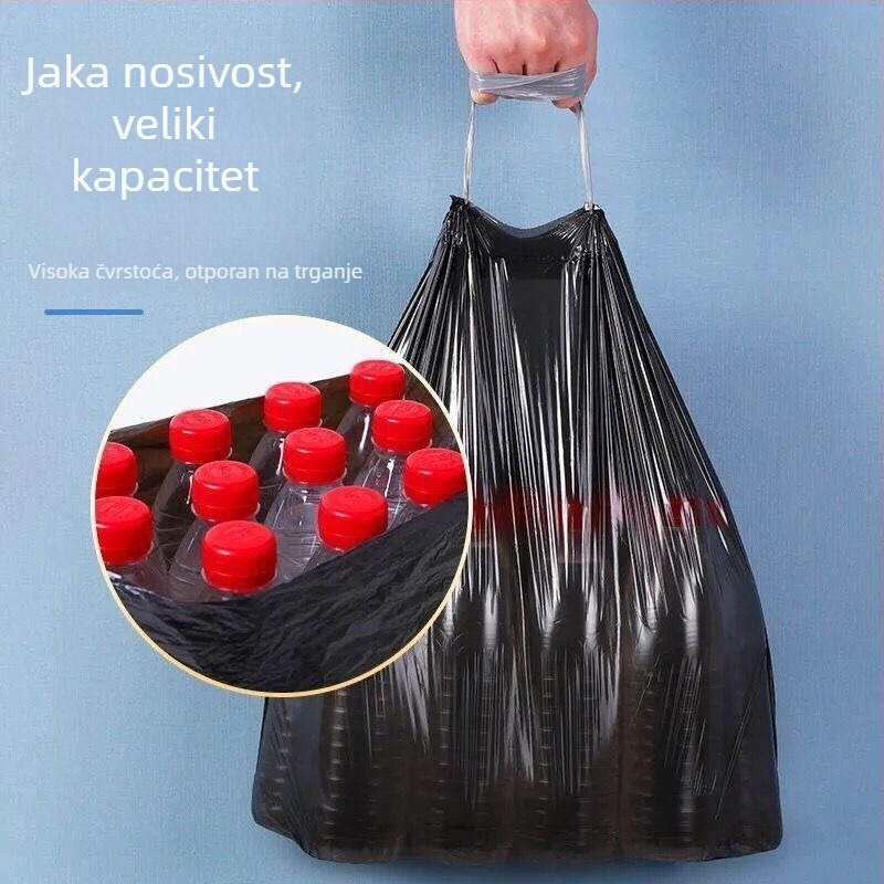 Torbe za smeće sa šnuralom, kućne upotrebe, debelih, velikih dimenzija, kuhinja, automatsko zatvaranje, 45×50 cm