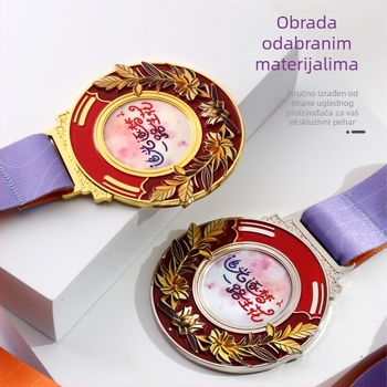 Metalna medalja s emajlom u zlatnoj, srebrnoj i brončanoj boji za maraton – suvenir za objesiti
