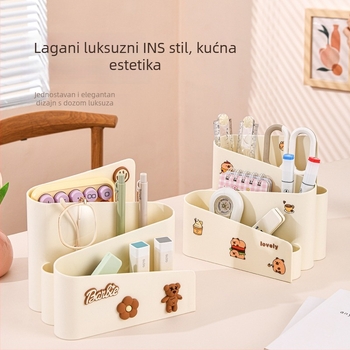 Desktop organizator s podijeljenim pretincima za olovke i kozmetiku, japanski stil