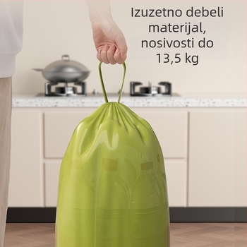 Torbe za smeće sa šnimom i automatskim zatvaranjem, velike, debele, ekonomsko pakiranje, pogodne za kuhinju, dom i studentski dom, s ručkama
