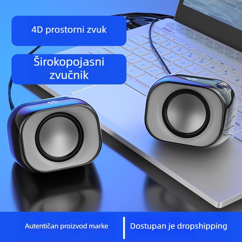 HP DHS-2111 USB napajani računalni zvučnici za stolno i prijenosno računalo, kompaktni sa subwooferom
