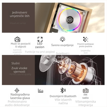 Bayin Box CD player, HiFi stereo, višefunkcionalni, Bluetooth dvosmjerni, reprodukcija USB memorije