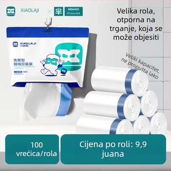 Kućne ekstra velike vrećice za otpad sa vrpcom, otporne na kidanje, 100 komada, PE