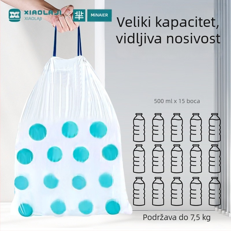 Kućne ekstra velike vrećice za otpad sa vrpcom, otporne na kidanje, 100 komada, PE