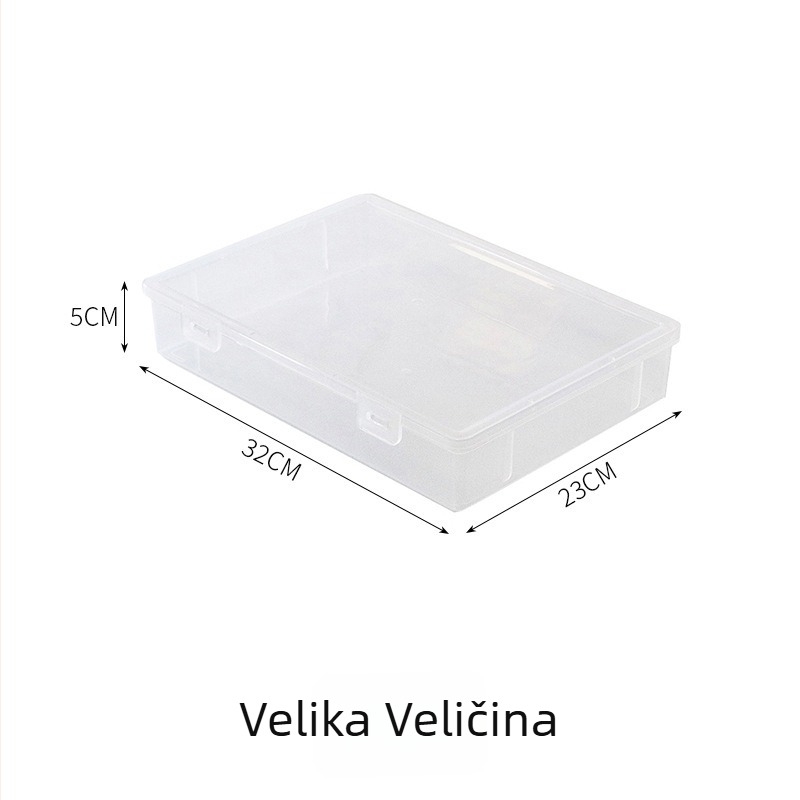 Prozirni plastični organizator za uredske potrepštine, kutija za zaštitu od prašine i organiziranje sitnih predmeta; moderan minimalistički dizajn, zapremina 1,95 L.