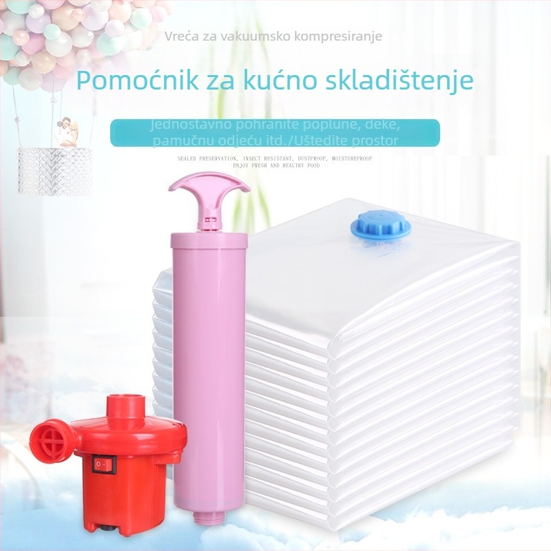 Prozirna vakuumska kompresijska vreća za odjeću i deke – putovanja i skladištenje