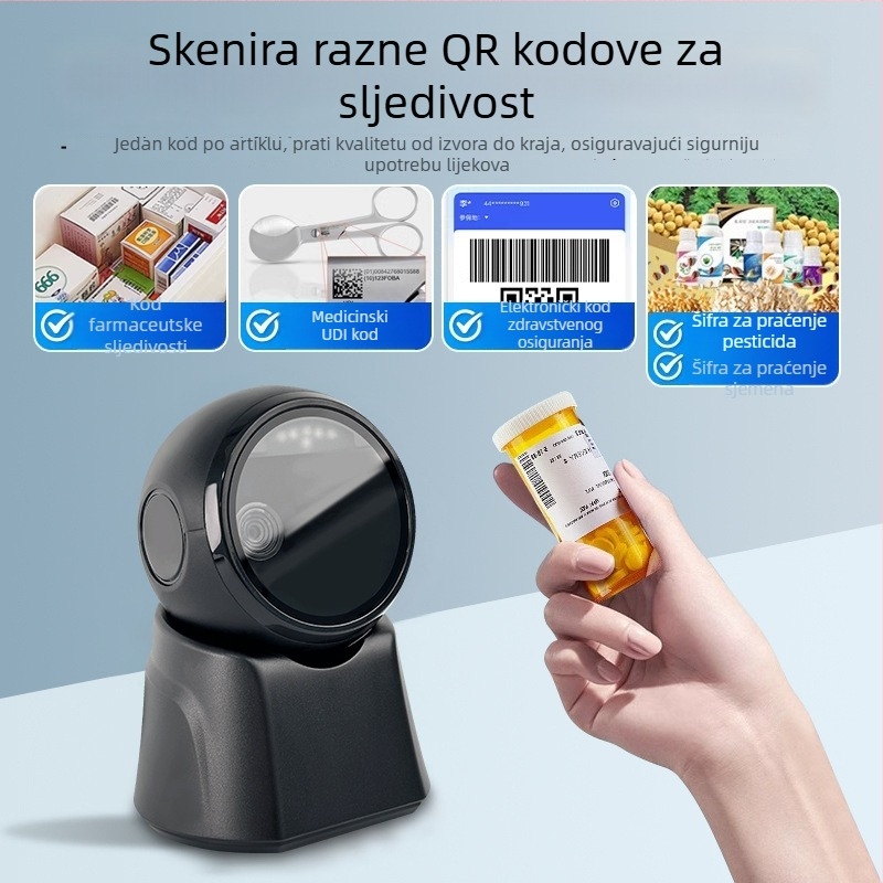 Bežični ručni skener bar kodova za kodove praćenja lijekova – masovno skeniranje za bolnice, ljekarne i klinike