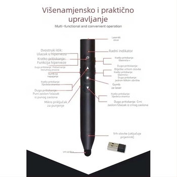 TB-1008 Punjiva PPT olovka za prebacivanje stranica, za učionicu s multimedijskim dodirnim zaslonom i elektroničkom pločom – sve-u-jednom olovkom za pisanje