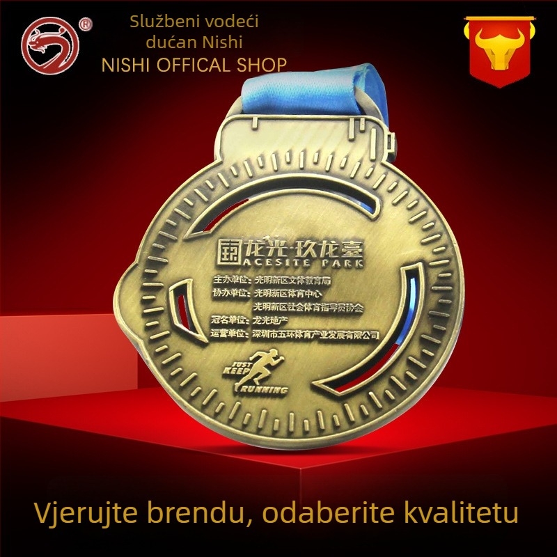 Prilagođene metalne medalje za maraton i hodanje, zlatno obložene spomen-medalje