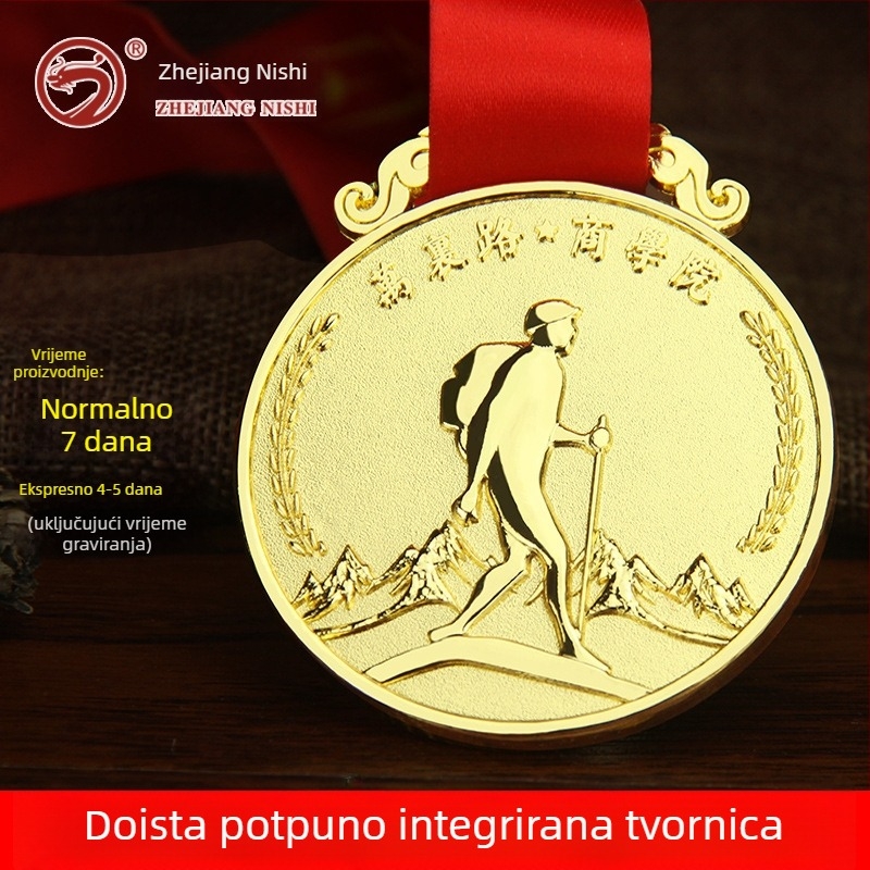 Prilagođene metalne medalje za maraton i hodanje, zlatno obložene spomen-medalje