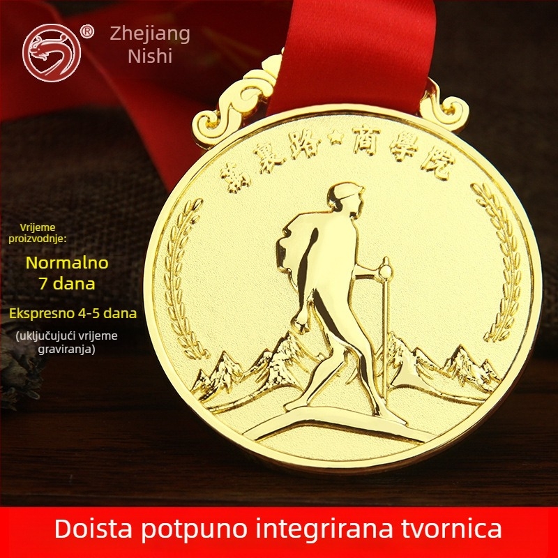 Prilagođene metalne medalje za maraton i hodanje, zlatno obložene spomen-medalje