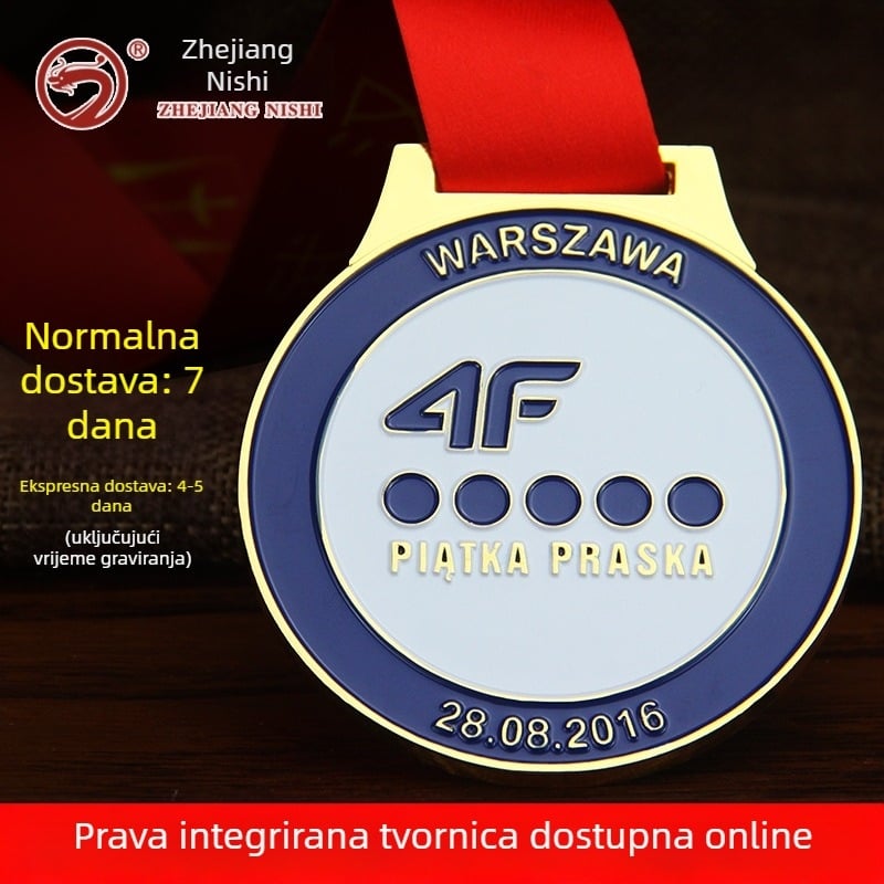 Prilagođene metalne medalje za maraton i hodanje, zlatno obložene spomen-medalje