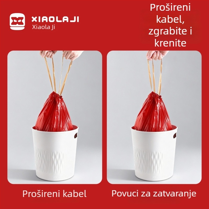 Minael vreće za smeće sa šnom, debele, velike, izdržljive za kućnu uporabu, PE materijal, 30 komada u paket