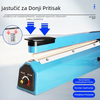 Ručna mašina za zatvaranje plastičnih vrećica – kompaktna za kućnu upotrebu, zatvaranje uz foliju za zatezanje toplinom i rezanje filma