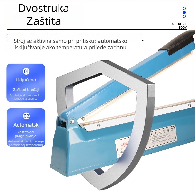 Ručna mašina za zatvaranje plastičnih vrećica – kompaktna za kućnu upotrebu, zatvaranje uz foliju za zatezanje toplinom i rezanje filma