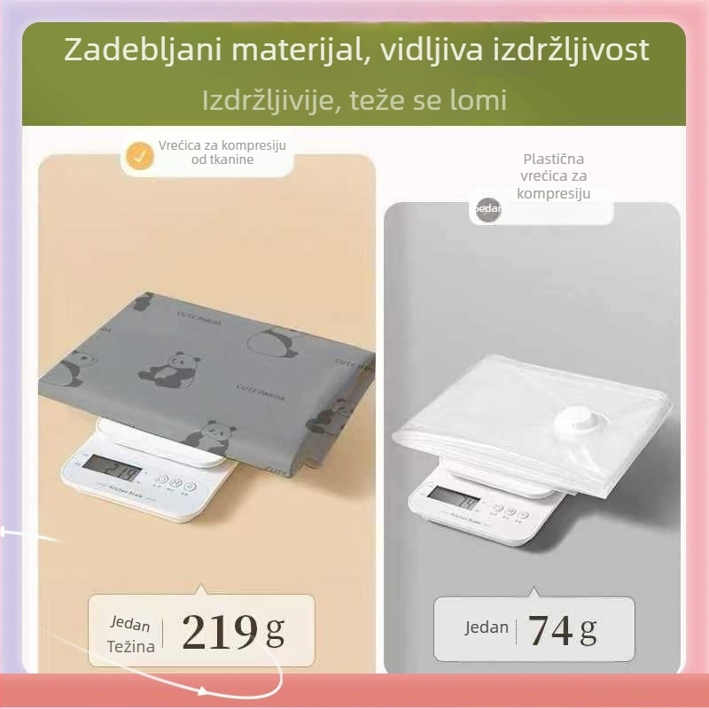 Vakuumska vrećica za kompresiju od čvrstog Oxford materijala za odjeću i deke, izdržljiva i višekratno upotrebljiva