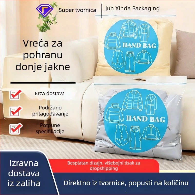 Torba za skladištenje jakne s perjem, posebna torba za organizaciju odjeće, kompresijska torba za putovanja, prijenosna