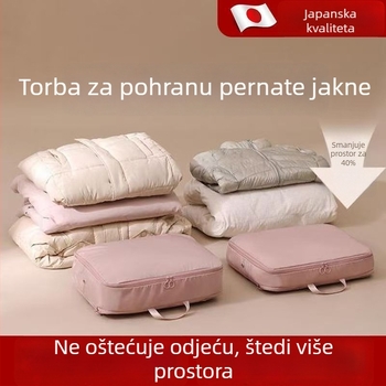 Torba za pohranjivanje jakne s perjem, kompresibilna tkanina, velika zapremina, vodootporna, prijenosna za putovanja i kućnu upotrebu