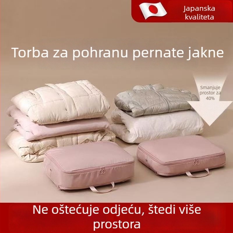 Torba za pohranjivanje jakne s perjem, kompresibilna tkanina, velika zapremina, vodootporna, prijenosna za putovanja i kućnu upotrebu