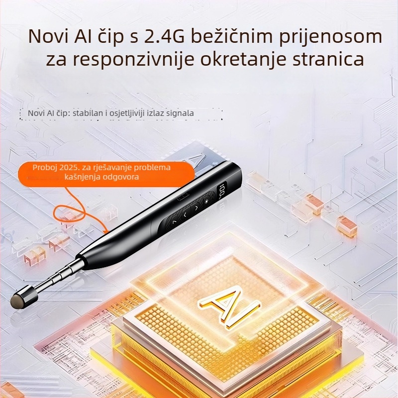 Višenamjenski produženi učiteljski pokazivač, s perom za prebacivanje stranica, PPT daljinskim upravljačem, s indikatorom napajanja i tajmerom, kompatibilan sa Seewo pločom