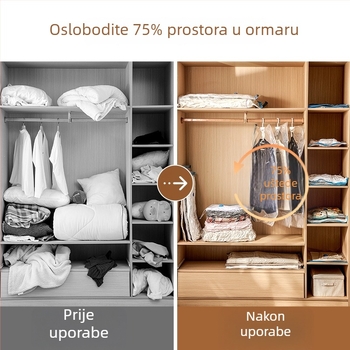 Prilagođena ručno rolana putna torba s kompresijskom vaku za skladištenje, prozirna i otporna na prašinu