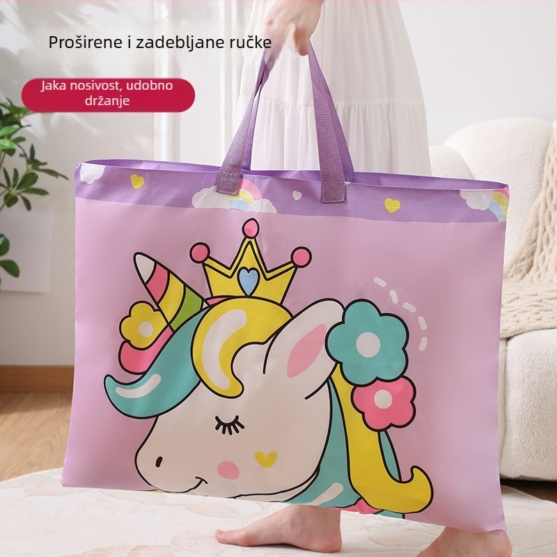 Torba za pakiranje deka i posteljine, prijenosna vreća za pohranu za selidbu studenata, sladak crtani dizajn, veliki kapacitet