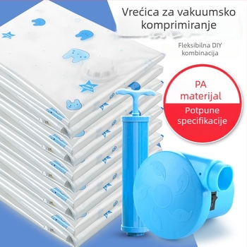 PA+PE vakuumska vrećica za kompresiju s plavim zeko otiskom za odjeću, posteljinu i spremište jastuka