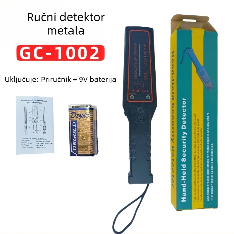 GC-1002 Ručni detektor metala visoke osjetljivosti – prenosni sigurnosni skener