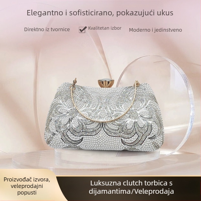 PU kožna clutch torbica za vjenčanje i banket, elegantna mala kvadratna torbica za svečanu večeru