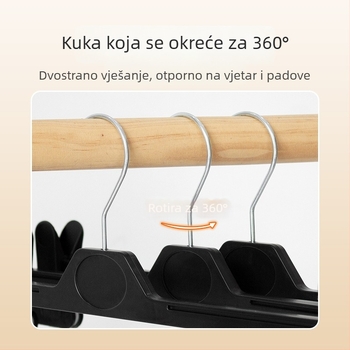 Produžna vješalica za hlače s plastičnim klipovima za hlače i suknje — višenamjenski klip za odjeću