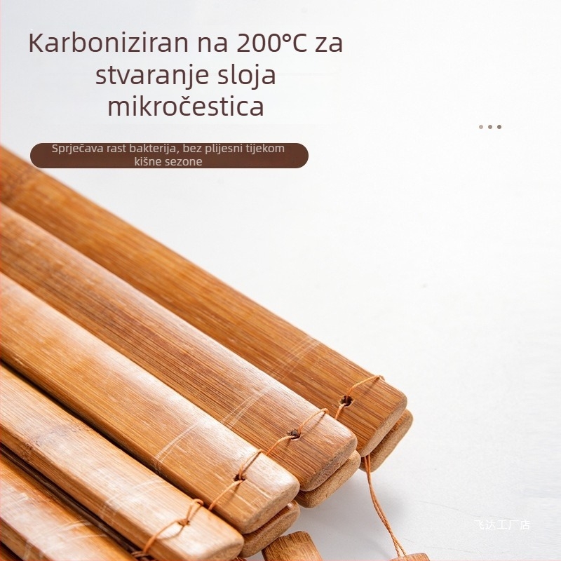 Držač hlača od karboniziranog bambusa, otporan na plijesan, s debelim križnim klipsama za sušenje, sigurnosno skladištenje svilenih odjevnih predmeta