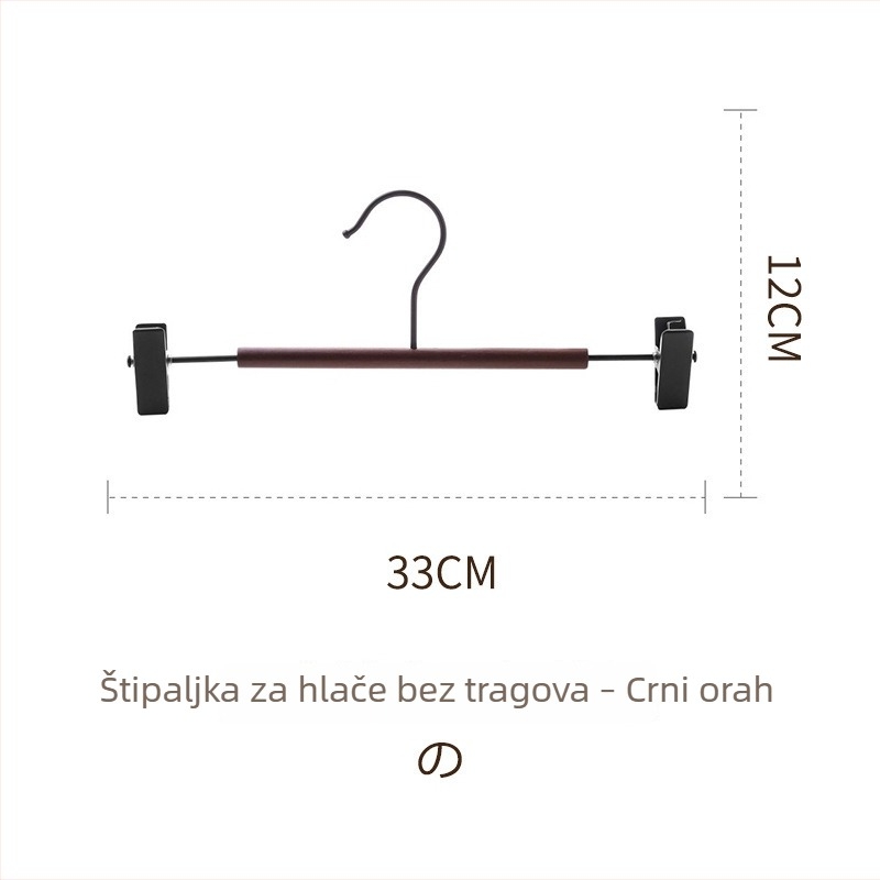Drvena vješalica za odjeću s klipsama za hlače, protuklizne klipse, skandinavski stil
